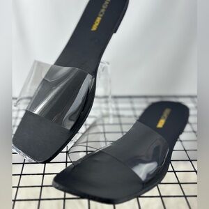 Fashion Nova Clear Slip in Slide Sandals
